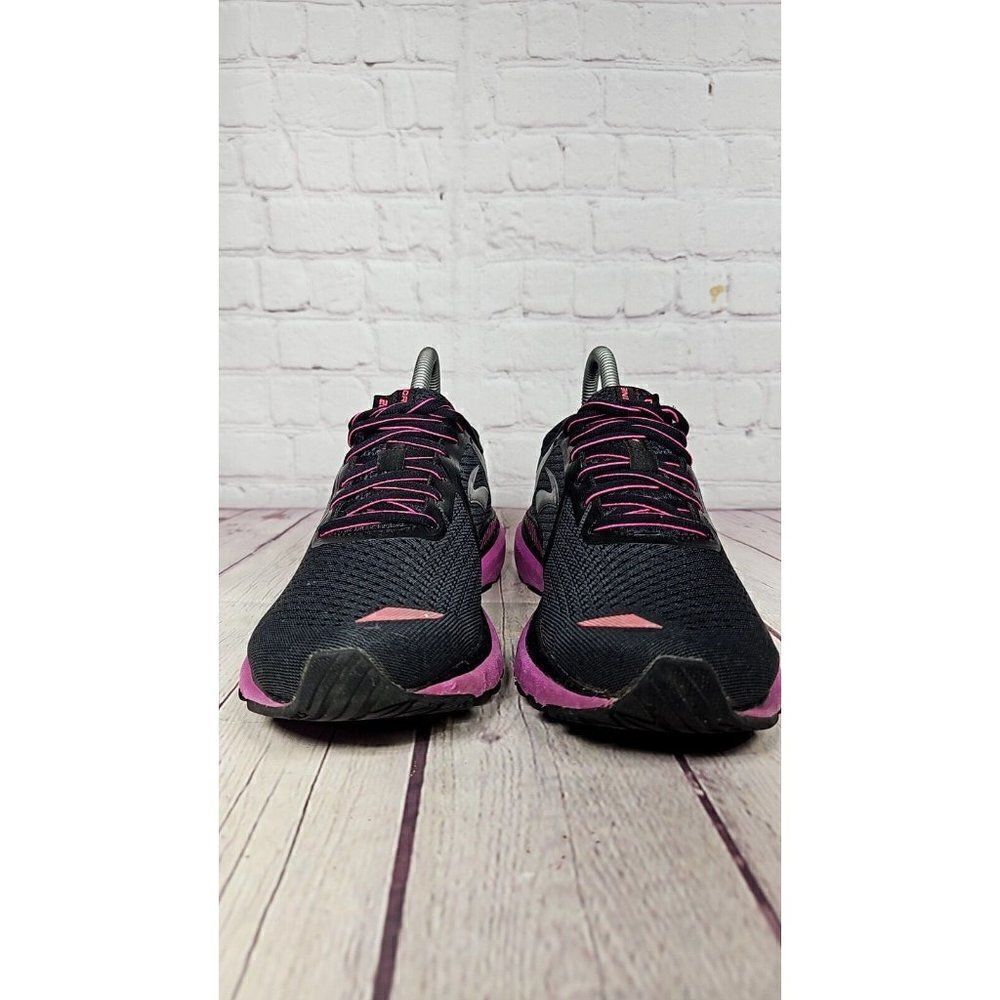 Brooks Adrenaline 20 Ebony Black Purple Athletic Running Shoes Women's Size 6 - Picture 2 of 7